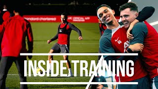 Inside Training Brilliant Goals Skills amp a ThreeShot Challenge  Liverpool FC [upl. by Pearman]