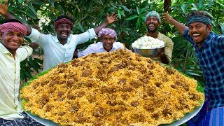 MUTTON BIRYANI  Layered Mutton Biryani Recipe Cooking In Village  Goat Biryani Cooking amp Eating [upl. by Anerac]