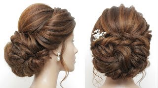 New Low Messy Bun Bridal Hairstyle For Long Hair Wedding Updo Tutorial [upl. by Dill]