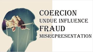 Coercion Undue Influence Fraud Misrepresentation  Indian Contract Act 1872  Law Guru [upl. by Nerret60]