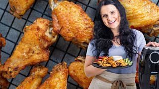 Extra Crispy Chicken Wings Made in Air Fryer [upl. by Attiuqahs]