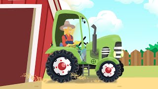 Green Tractor for FARMERS  collecting straw and fairy tales for Babies and Kids [upl. by Mehs]