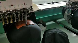 Sewing Patches on Hats Using an Embroidery Machine [upl. by Killoran373]