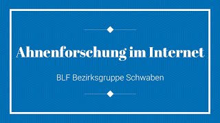 Ahnenforschung im Internet [upl. by Dagmar462]