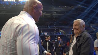 The Rock shares a heartfelt moment with Pat Patterson at the SmackDown FOX premiere in 2019 [upl. by Azenav]