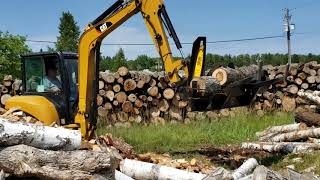 Firewood Processor  Halverson HWP120 on a Cat Mini Excavator [upl. by Yessej]