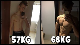 My 8 Month Body Transformation 57kg68kg [upl. by Avan]