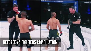 REFEREES VS FIGHTERS  MMA COMPILATION  REFEREE CHOKES FIGHTERS HD 2024 [upl. by Naugal]