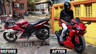 Yamaha R15 v1 Converted Into R1m in 13 minutes [upl. by Robbyn]