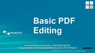 ICONS Infocom Kofax Power PDF Training Video Basic PDF Editing [upl. by Mellicent]