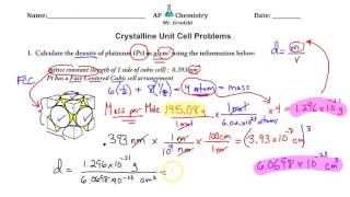 Unit Cell Calculations worksheet review [upl. by Matthaeus]