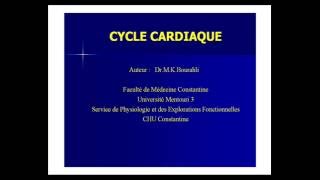 PHYSIOLOGIE CARDIOVASCULAIRE CYCLE CARDIAQUE [upl. by Ylrak]