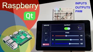 Raspberry Qt QML and GPIO  Inputs Outputs and PWM with WiringPi [upl. by Irual]