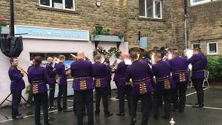 Brighouse amp Rastrick Band perform Knight Templar in Uppermill 2018 [upl. by Euqirdor]