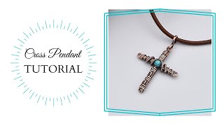 Wire CROSS  TUTORIAL Mini Cross Pendant DIY Jewelry [upl. by Nafri]