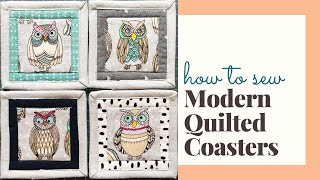 How to Sew Modern Quilted Coasters [upl. by Atirhs]