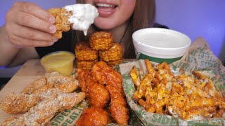 ASMR WINGSTOP MUKBANG CRISPY TENDERS VOODOO FRIES amp CAJUN CORN NO TALKING [upl. by Bergeron538]