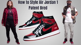 How to Style Air Jordan 1 Patent Bred  Outfits for Men amp Women  Autumn Finds [upl. by Labana800]