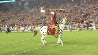 FSU Football Chief Osceola Renegade at Doak Tomahawk Chop [upl. by Aicetal]