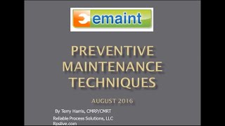 Best Practices Webinar Preventive Maintenance Techniques [upl. by Israeli]