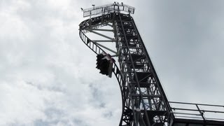 Takabisha Worlds Steepest Roller Coaster POV FujiQ Highland Japan [upl. by Jarin]