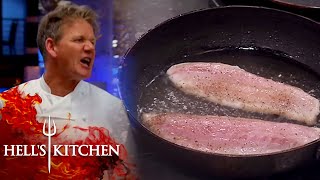 Gordon Ramsay Versus RAW Fish  Hells Kitchen [upl. by Adest]