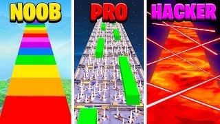 NOOB vs PRO vs HACKER Fortnite Parkour School Challenge Learn How to Make Worlds Hardest Map [upl. by Arbma541]