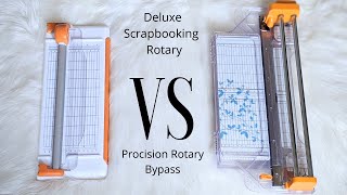 Fiskars Deluxe Scrapbooking Rotary Paper Trimmer VS Fiskars Procision Rotary Bypass Trimmer [upl. by Efi396]