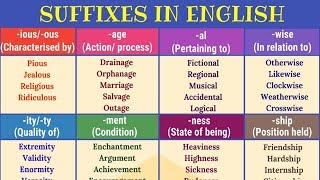 30 Super Useful Suffixes to Increase Your English Vocabulary [upl. by Ahab]