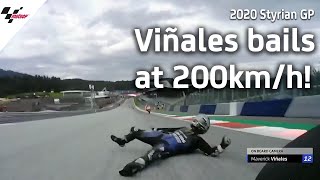 Viñales scary crash at over 200kmh  2020 Styrian GP [upl. by Siegel]