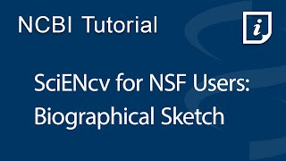 SciENcv for NSF Users Biographical Sketch [upl. by Haslam558]