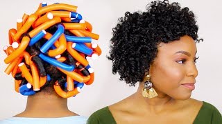 HOW TO  Flexi Rod Set on ShortMedium Natural Hair Tutorial Type 4 Natural Hair [upl. by Luise]