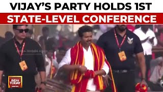 Thalapathy Vijays First Political Conference TVK Gains Ground  India Today  Tamil Nadu News [upl. by Doownelg]