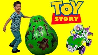 Toy Story GIANT Surprise Egg Opening Unboxing Buzz Lightyear amp Woody Toys  Kiddyzuzaa [upl. by Ettennor]