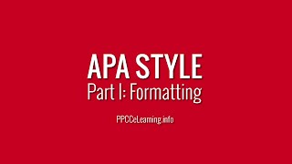 APA Style  Part 1 Formatting [upl. by Melan]