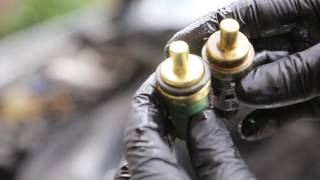 VW GolfBora Replacing Engine Coolant Temperature Sensor [upl. by Alasdair]