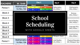 School Scheduling Software Create School Timetables with Google Sheets [upl. by Crotty]