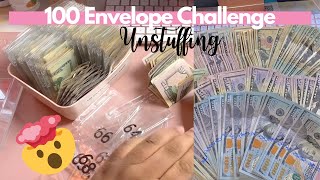 100 Envelope Challenge Unstuffing  Savings Challenges  Ohmyfro Budgets [upl. by Eanore]