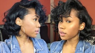 Flexi Rods on Relaxed Bob Short HairBlunt Cut Friendly [upl. by Fotzsyzrk]