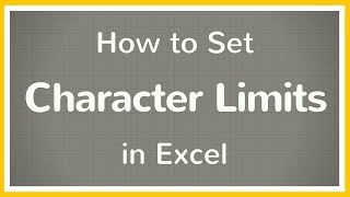 How to Set Character Limit in Excel  Tutorial [upl. by Akeinahs248]