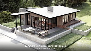 2Bedroom Modern Contemporary Cabin House Plan  1200 sq ft [upl. by Biagio]