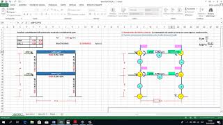 método matricial en pórticos EJERCICIO 1  parte 1 excel [upl. by Chuck707]