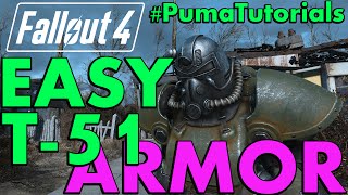 FALLOUT 4 EASY T51 POWER ARMOR Full Set Guide and Location PumaTutorials [upl. by Kcirederf703]