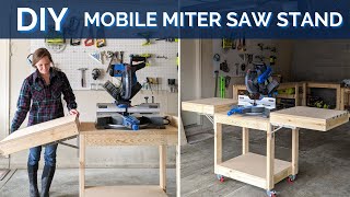 How to Build a DIY Mobile Miter Saw Stand [upl. by Jarrell]