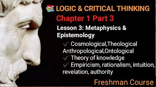 LOGIC AND CRITICAL THINKING  Chapter 1 Part 3 [upl. by Esiuqcaj]