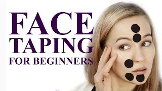 Face Taping for Beginners Kinesiology taping for Lifting Face [upl. by Valerian800]