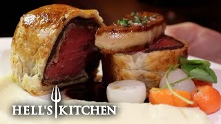 We try Gordon Ramsays FAMOUS Beef Wellington at Hells Kitchen [upl. by Badr]