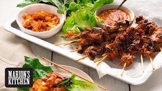 Koreanstyle BBQ Beef Skewers  Marions Kitchen [upl. by Legnaesoj]