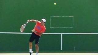 Roger Federer Practice Serves in Slow Motion [upl. by Ute728]