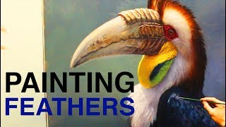 How to Paint Feathers  Painting Techniques for BIRDS [upl. by Lexis]